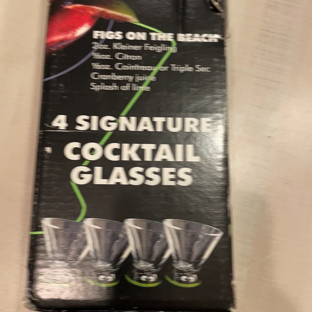 Rare HTF Kleiner Feigling Vodka Fig Cocktail Glasses Set of (4) Little Coward